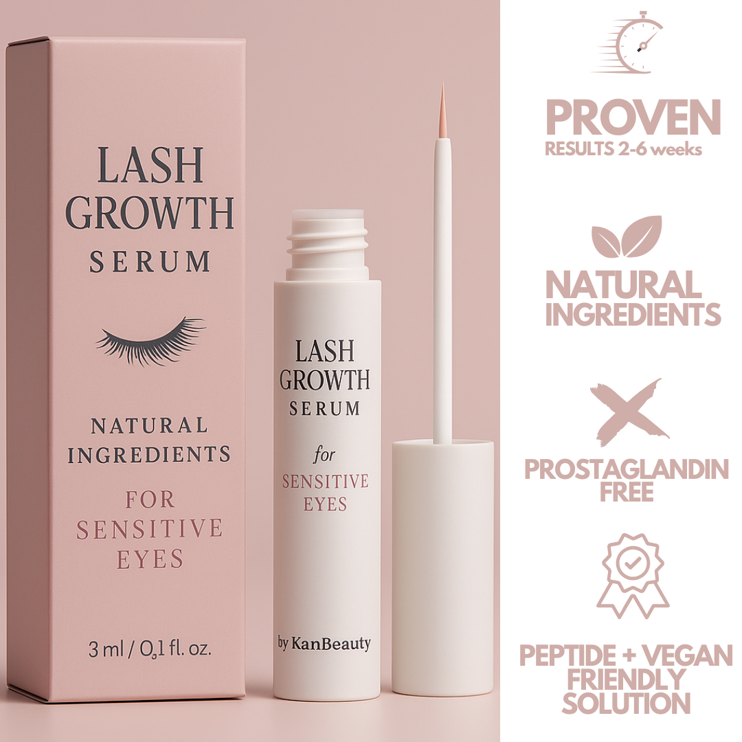 KANBEAUTY - Eyelash Growth Serum for Sensitive Eyes – Prostaglandin-Free, Vegan-Friendly, Natural Ingredients, Peptide-Powered – Visible Results in 3–5 Weeks